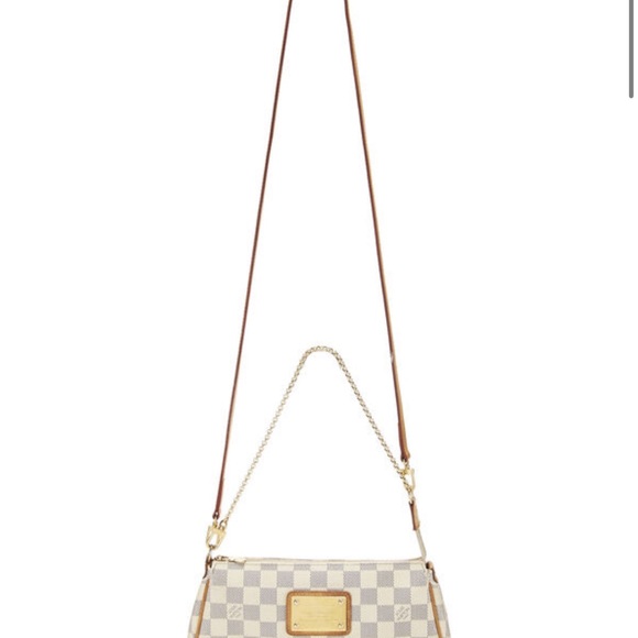 LOUIS VUITTON DAMIER AZUR EVA shoulder bag checked coated natural Vachetta - Picture 12 of 12